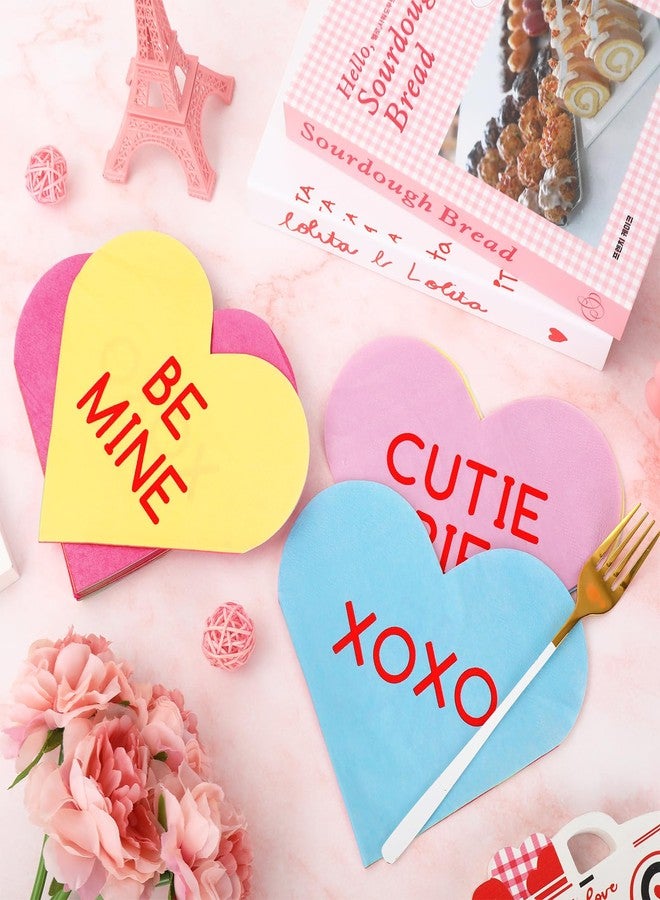 JarThenaAMCS مناديل ورقية من JarThenaAMCS، ٥٠ قطعة، مزينة بقلوب للمحادثة، للاستخدام مرة واحدة، مناسبة للعشاء والغداء، ولتزيين طاولات الحفلات. - Image 4